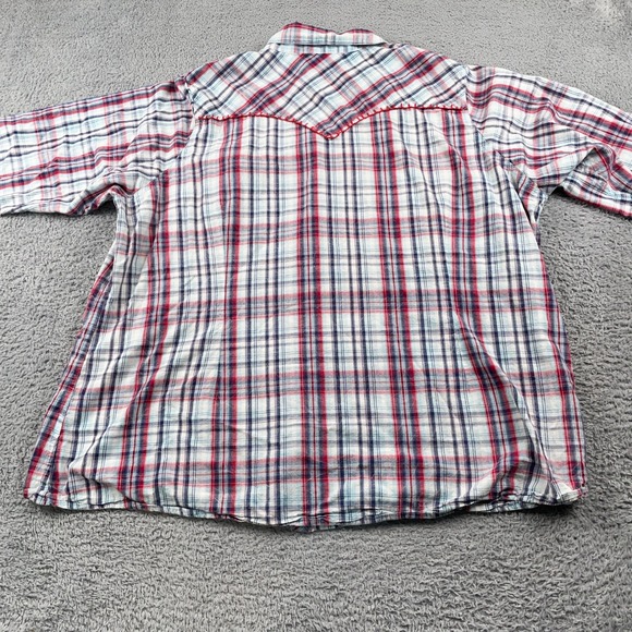 Ariat Shirt Womens 3XL Red Plaid Western Pearl Snap Long Sleeve Cotton Rodeo - Picture 3 of 10